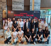 Group photo at a snooker event